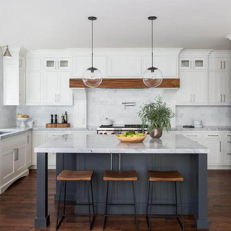 Κουάρτζ πέτρα countertop Shaker Island κουζίνα ντουλάπι για μια πολυτελή και μοντέρνα εμφάνιση