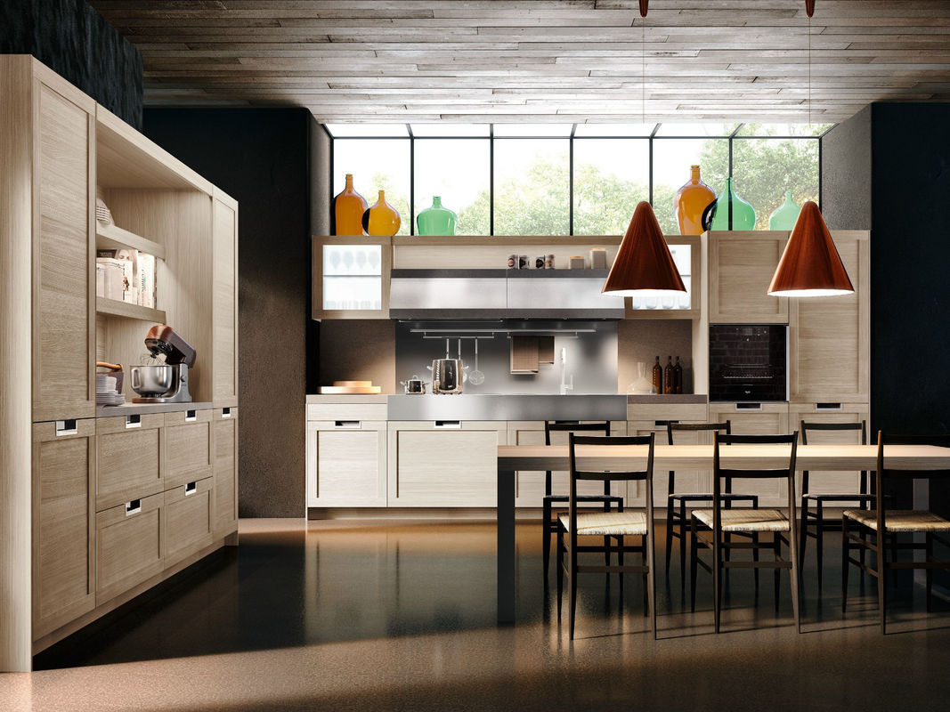 Blum Hardware και Finish Finish YALIG έξυπνη κουζίνα για το διαμέρισμα