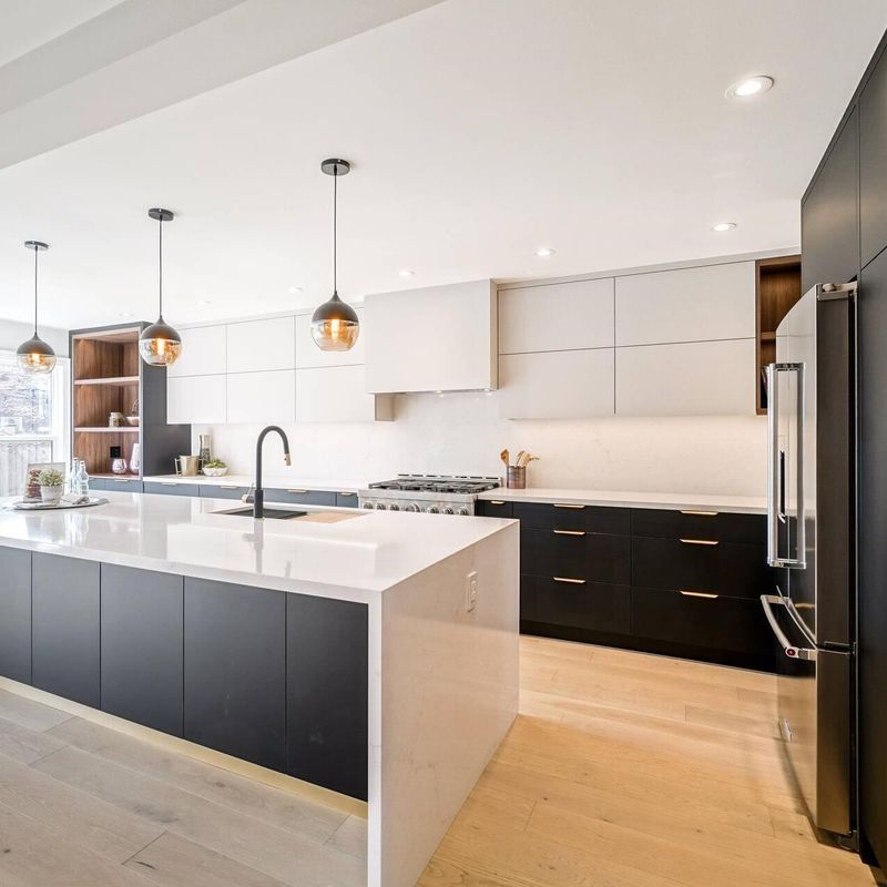 Blum Hardware Custom Veneer Color κουζίνες με νησιά και 3D μοντέλα
