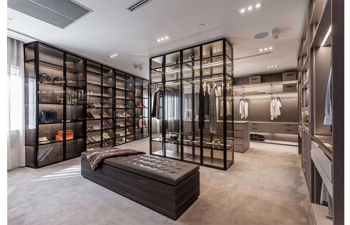 MR HDF Board Σύγχρονο στυλ σχεδιασμού Walk-in ντουλάπα ντουλάπα για έπιπλα υπνοδωματίου