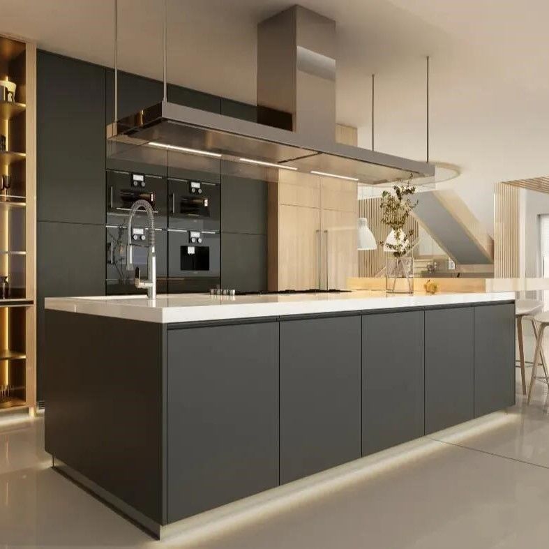Blum Hardware Custom Veneer Color κουζίνες με νησιά και 3D μοντέλα