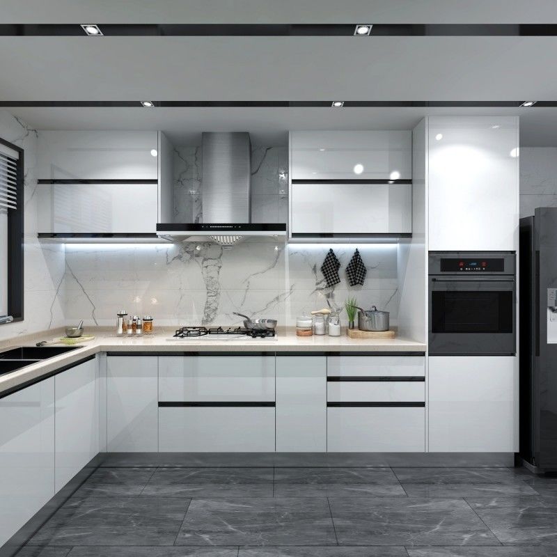 Blum Hardware Σύγχρονο Σχεδιασμό Φωτεινό Κουτί Κουζίνας για χρωματιστή μικρή κουζίνα