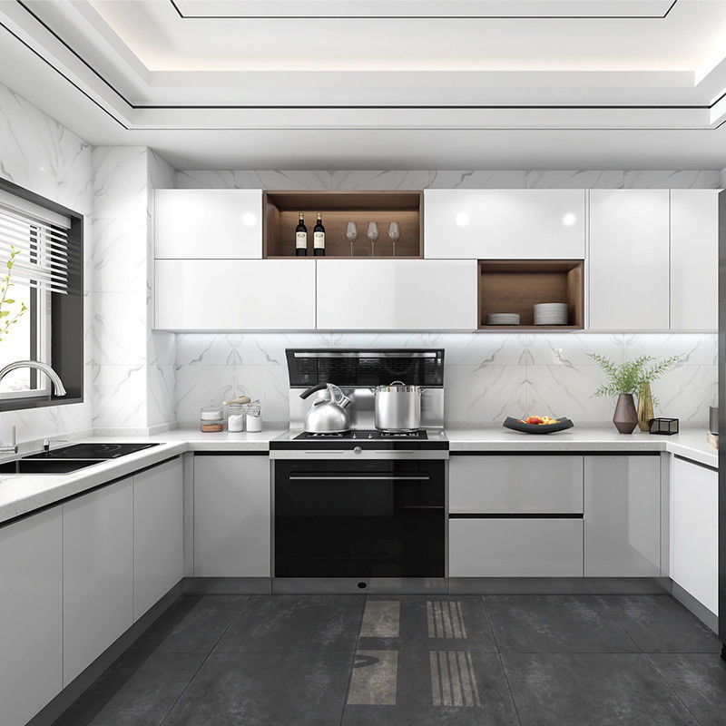 Σύγχρονη σχεδίαση Flat Pack κουζίνα ντουλάπια με Shaker στυλ πόρτες και λάκα φινίρισμα