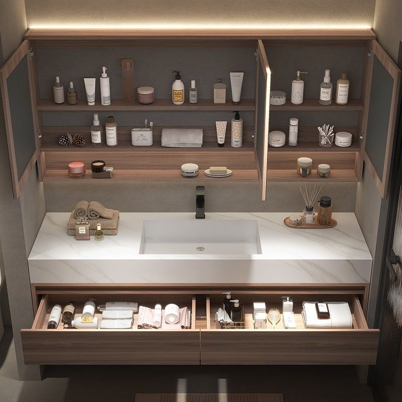 Κουάρτζ πέτρα countertop σύγχρονη τοίχος τοποθετημένο διπλό νεροχύτη ματαιοδοξία για και πρακτικό μπάνιο