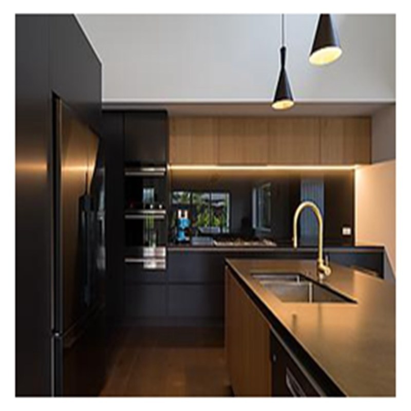 Μοντωματικά ντουλάπια κουζίνας έκπτωση σκοτεινές μελαμίνης θύρες για μεγάλες κουζίνες