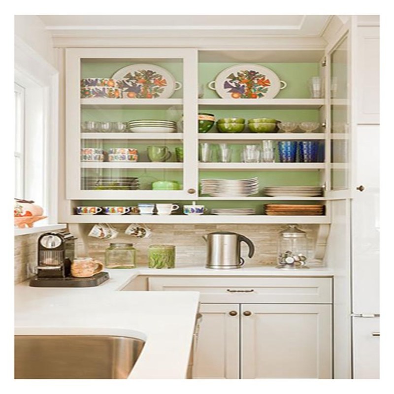 Σύγχρονη λευκή στερεά ξύλινη γυάλινη βιτρίνα