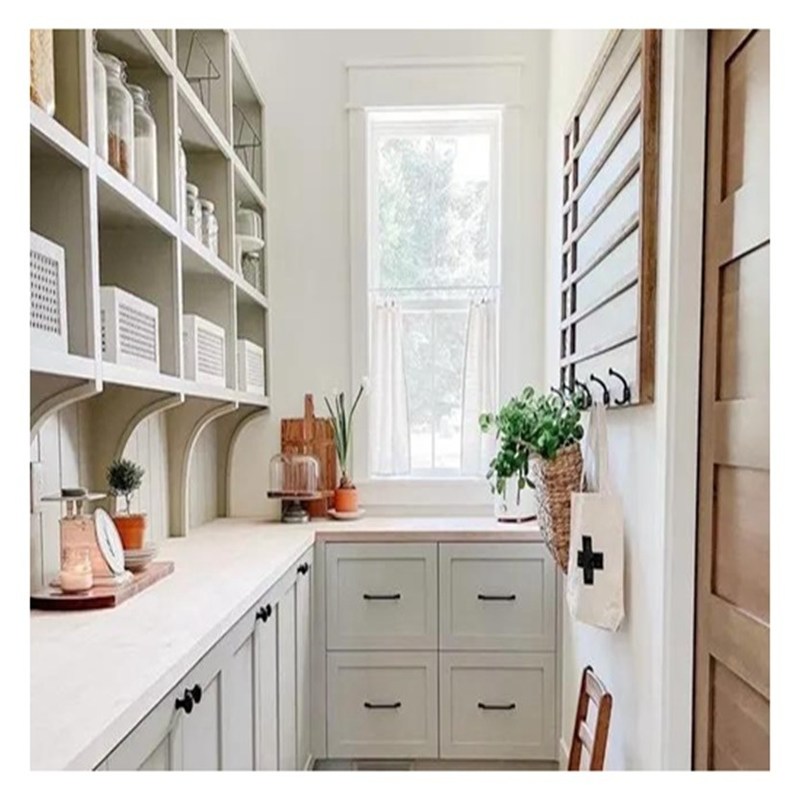 Σύγχρονη λευκή στερεά ξύλινη γυάλινη βιτρίνα