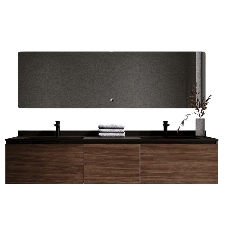 Δύο νεροχύτες μπάνιο ντουλάπι ματαιοδοξία κατασκευασμένο από στερεό ξύλο για E1 Περιβαλλοντικό Πρότυπο