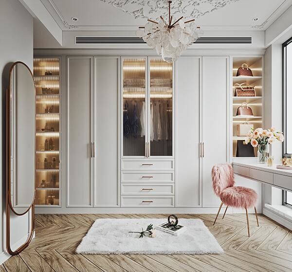 Σύγχρονο στυλ συρόμενη πόρτα ντουλάπα για High End κρεβατοκάμαρα 2023 Σχεδιασμός Προσαρμόσιμη