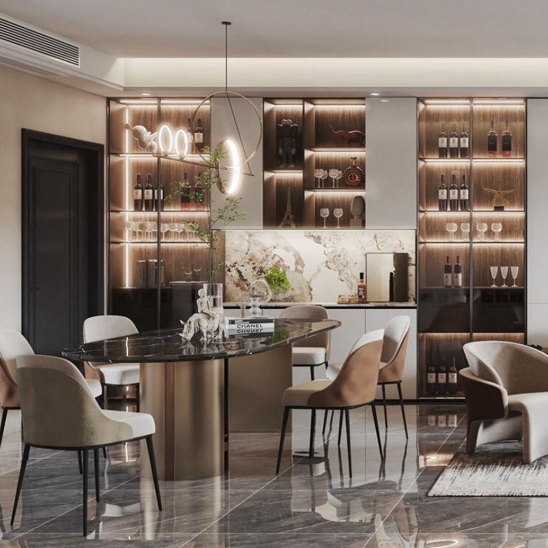 Ανοικτά Μονουλάρια Εγκαταστήματα Μαγειρικής με Επισκόπηση Μελαμίνης και Εργαλεία Blum στη Σρι Λάνκα