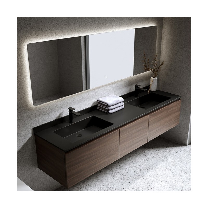 Προσαρμοσμένο Προσαρμοσμένο Παραγγελία Σύγχρονο στυλ Διπλή ματαιοδοξία για έπιπλα μπάνιου ξενοδοχείων