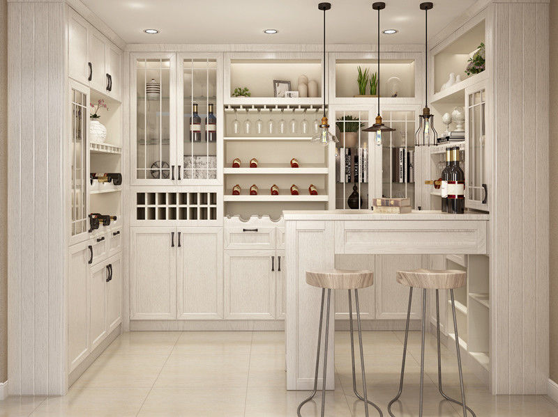 Σύγχρονη πολυτελή έπιπλα για το σπίτι Euro Style Bar Wine Rack με σχεδιασμό πάνελ ξύλου