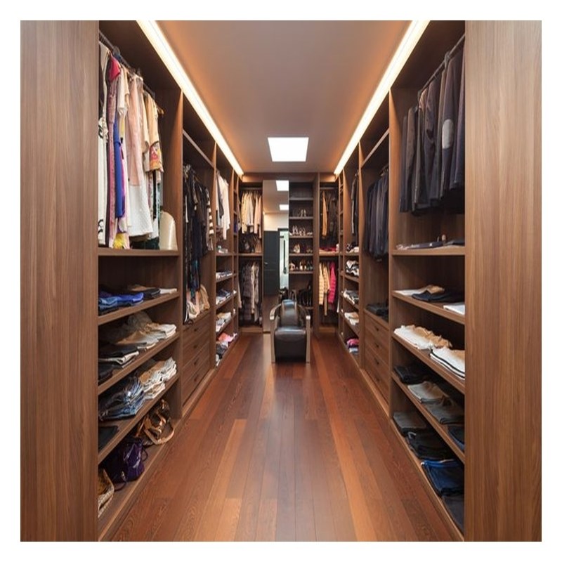 Σύγχρονο σχεδιασμό Μαύρο γυάλινο πίνακα πόρτας Σκληρό ξύλο ντουλάπα κρεβατοκάμαρα για διαμέρισμα