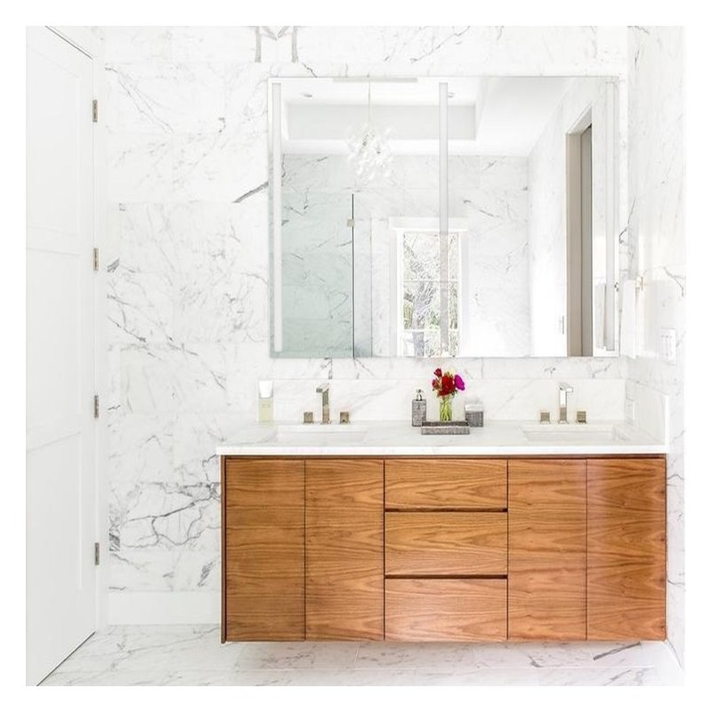 Σύγχρονο σχεδιασμό σκούρο ξύλο Σκόρνο μπάνιο ντουλάπι με τοίχο και πλακέτο πίνακα πόρτας