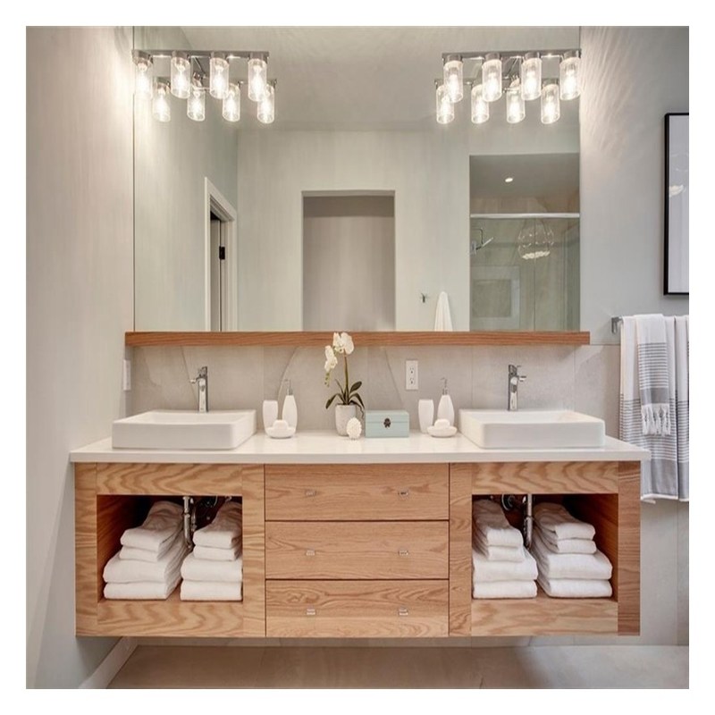 Σύγχρονο σχεδιασμό σκούρο ξύλο Σκόρνο μπάνιο ντουλάπι με τοίχο και πλακέτο πίνακα πόρτας