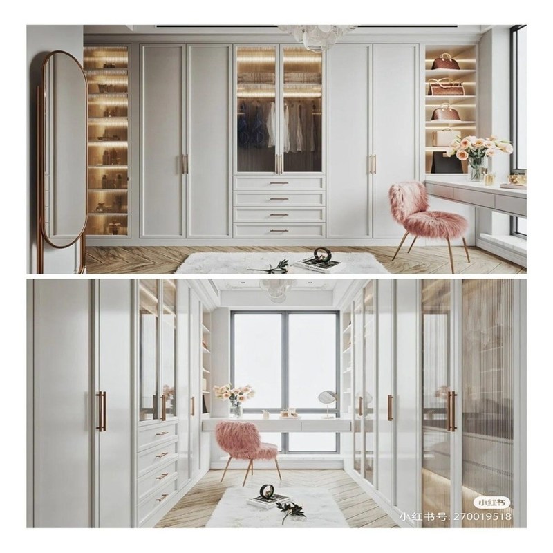 Ευρωπαίοι στερεόξυλοι walk in ντουλάπες προσαρμοσμένα για το σπίτι έπιπλα για υπνοδωμάτια