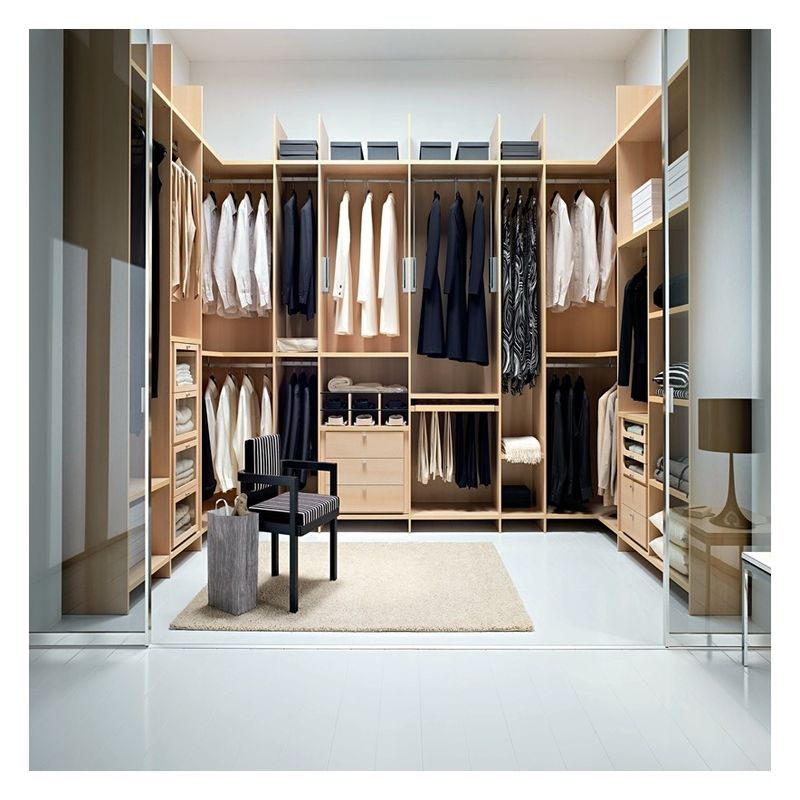 Προσαρμοσμένο ξύλινο μοντέρνο Walk In Wardrobe με High End Lacquer Panel Storage Solution