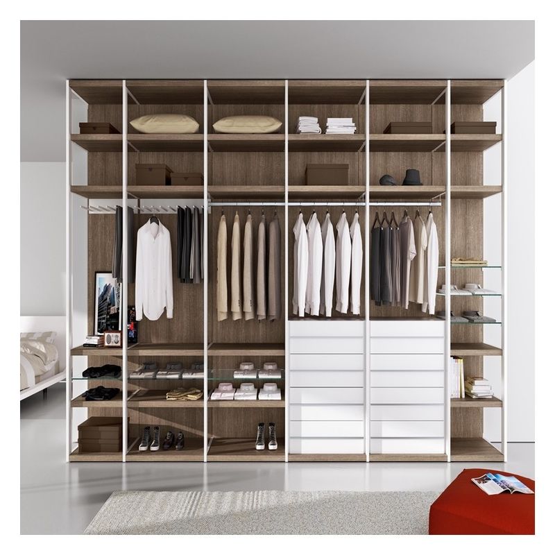 Προσαρμοσμένο ξύλινο μοντέρνο Walk In Wardrobe με High End Lacquer Panel Storage Solution