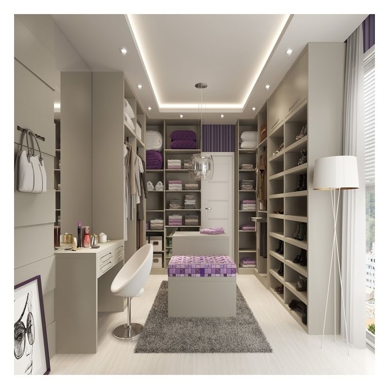 Προσαρμοσμένο ξύλινο μοντέρνο Walk In Wardrobe με High End Lacquer Panel Storage Solution