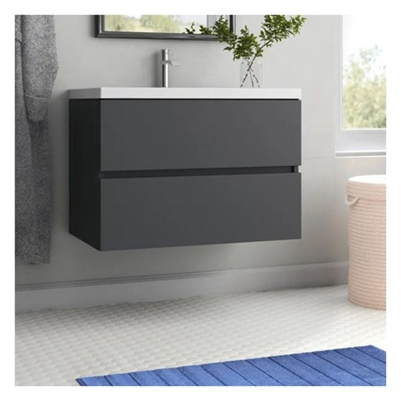 Σκληρό ξύλο στρογγυλό κρεμασμένο κενό μπάνιου με νεροχύτη και μικρού μεγέθους γυαλιστερό φινίρισμα