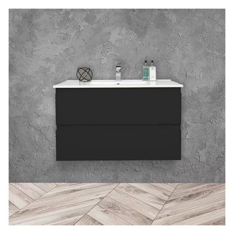 Σκληρό ξύλο στρογγυλό κρεμασμένο κενό μπάνιου με νεροχύτη και μικρού μεγέθους γυαλιστερό φινίρισμα