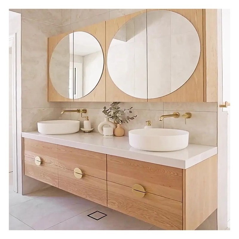 Τελικά ξενοδοχείο Cherry ξύλινο ντουλάπι μπάνιου με Rock Slab countertop και διπλές πόρτες