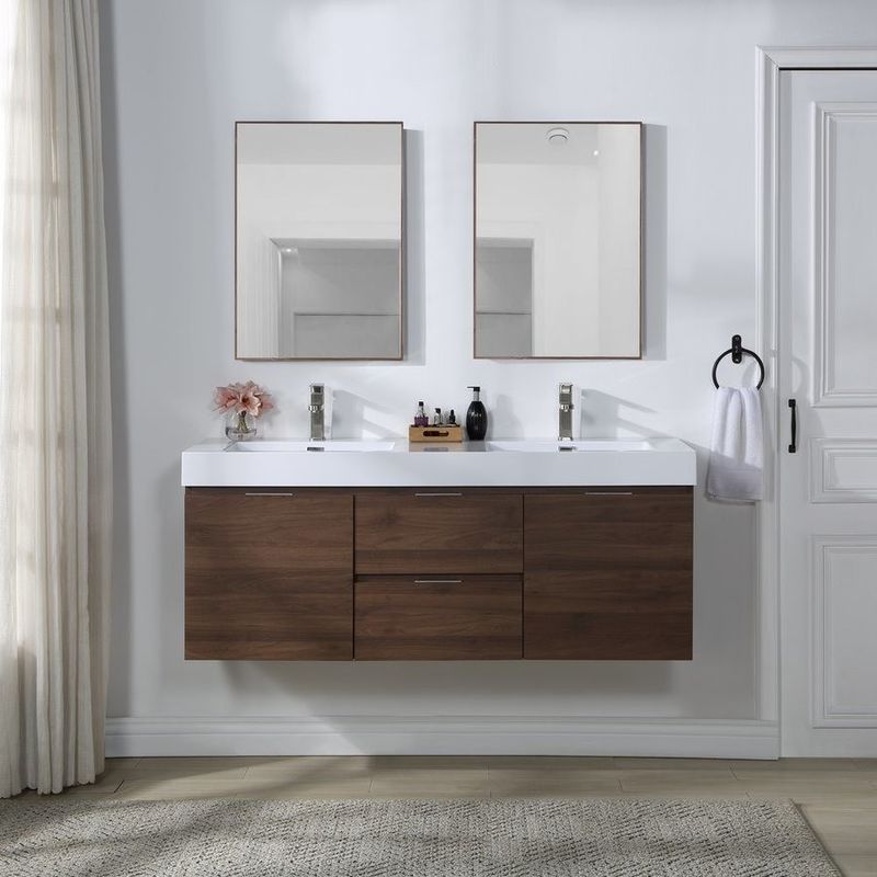 Υπηρεσία OEM Σιντερωμένο πετρώμα μπάνιο Vanity countertop με LED καθρέφτη ντουλάπι αποθήκευσης