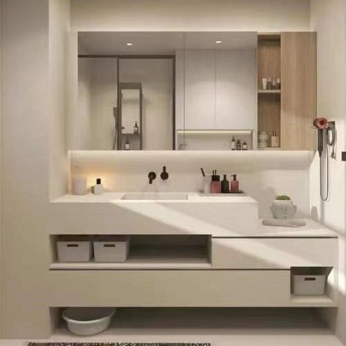 End Luxury Modern Design 28 72 ιντσών Φλουτιζόμενη μεμβράνη PVC στενό πλωτό μπάνιο Vanities Cabinet Set
