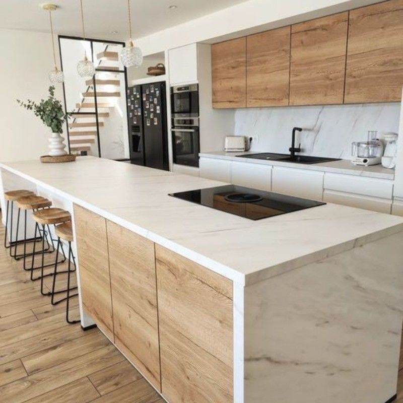 Blum Hardware European Style Polymer Sheet Kitchen Cabinet Set Highly για τις ανάγκες OEM / ODM
