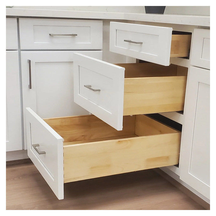 Στυλ διαμερίσματος Shaker Standard Modular Solid Wood Εστιατόριο κουζίνας Πόρτες και μπροστινά συρτάρια