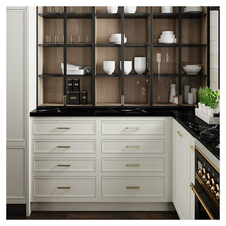 Στυλ διαμερίσματος Shaker Standard Modular Solid Wood Εστιατόριο κουζίνας Πόρτες και μπροστινά συρτάρια