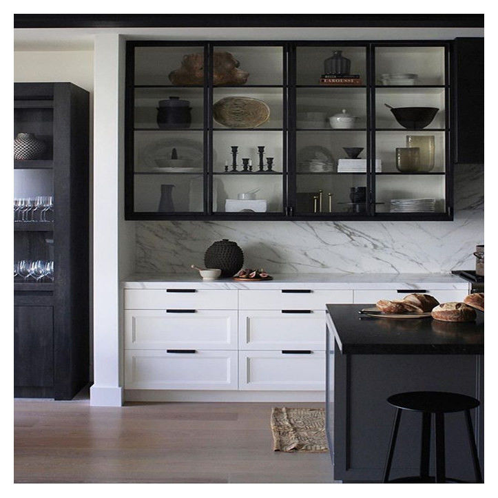 Στυλ διαμερίσματος Shaker Standard Modular Solid Wood Εστιατόριο κουζίνας Πόρτες και μπροστινά συρτάρια