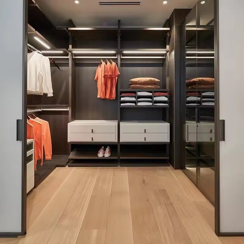 Σύγχρονο στυλ walk-in ντουλάπες ντουλάπι για Custom έπιπλα υπνοδωμάτια σε ξύλινο μοντέρνο