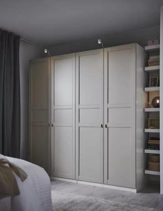 2024 Πιο δημοφιλής Γκρέι Shaker Door Wardrobe Σύγχρονο ξύλινο στυλ για το σπίτι Υφάσματα Ρεφιτερά ντουλάπια