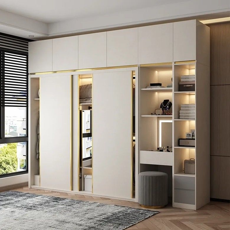 Κουβέρτα MDF με συρόμενη πόρτα για ενσωματωμένες ντουλάπες