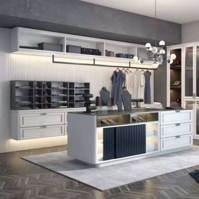 Σύγχρονη MR HDF Board Island Wardrobe Προσαρμοσμένη για υψηλό επίπεδο σχεδιασμού και λειτουργικότητας