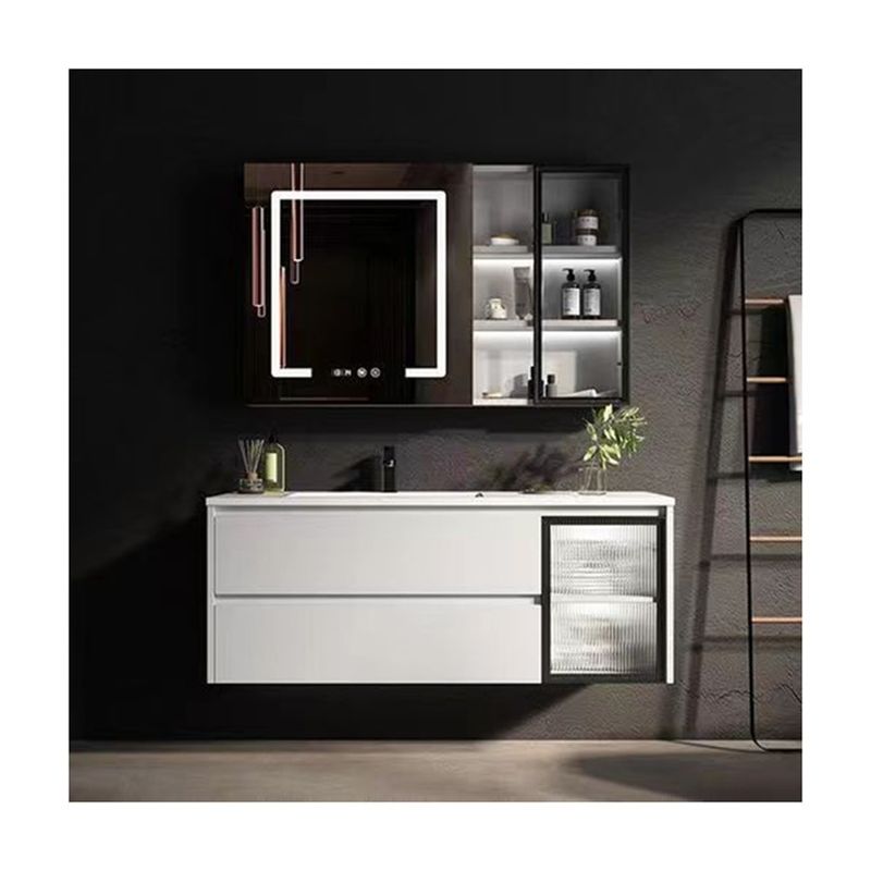 38-46 σε πλάτος Ακρυλικό 3 πόρτες μπάνιο Vanity Set με καθρέφτη και τοίχο κρεμασμένο ντουλάπι