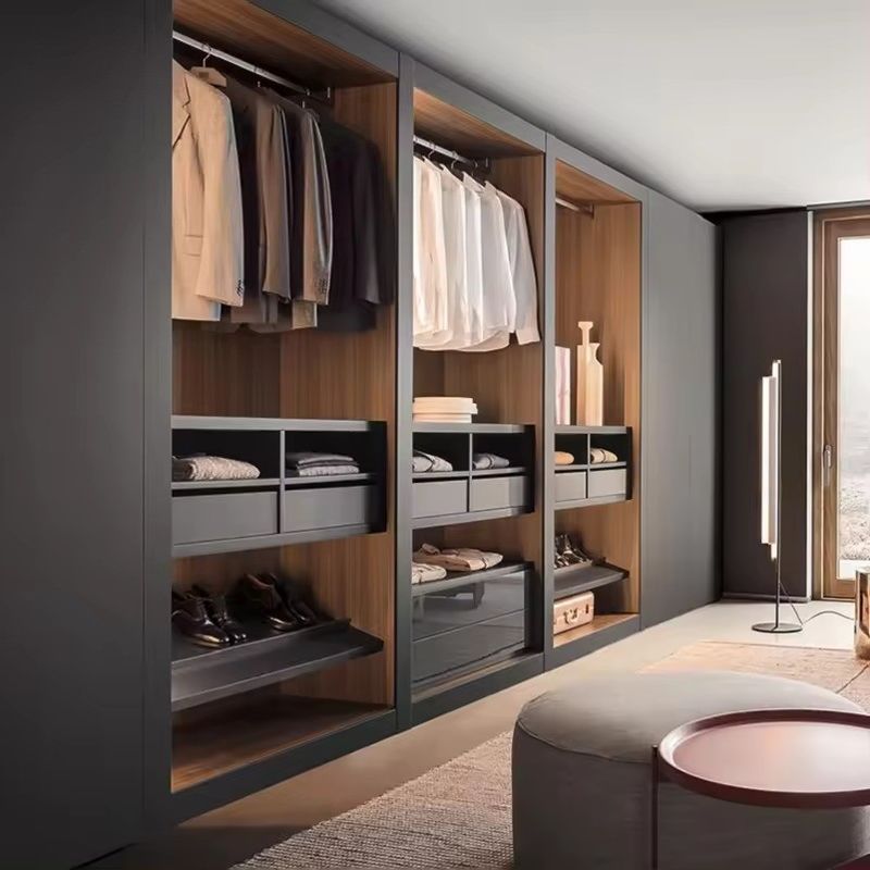 Σύγχρονη κρεβατοκάμαρα walk-in ντουλάπα με Custom ξύλινο σχεδιασμό και MR HDF επιφάνεια
