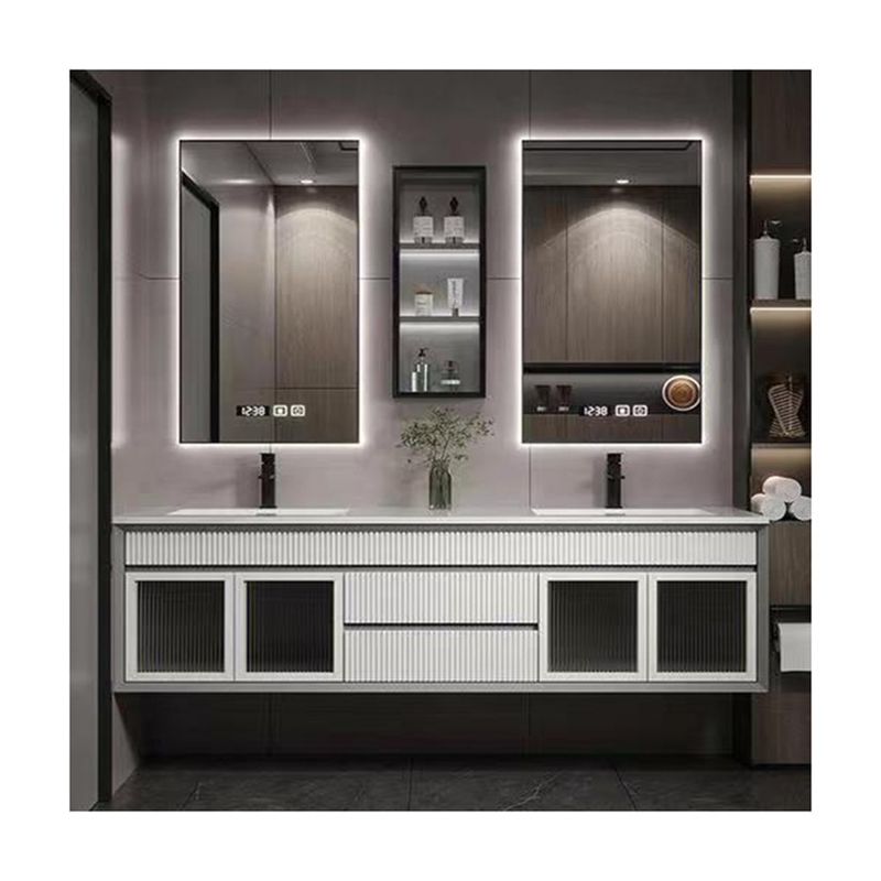 Οργανώστε το μπάνιο σας με το YALIG Custom Vanity Cabinet Διπλό νεροχύτη και ασημένιο καθρέφτη