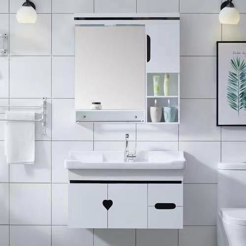 Σύγχρονο ντουλάπι αποθήκευσης και μπάνιο Vanity Light Combo με καθρέφτη από YALIG Design
