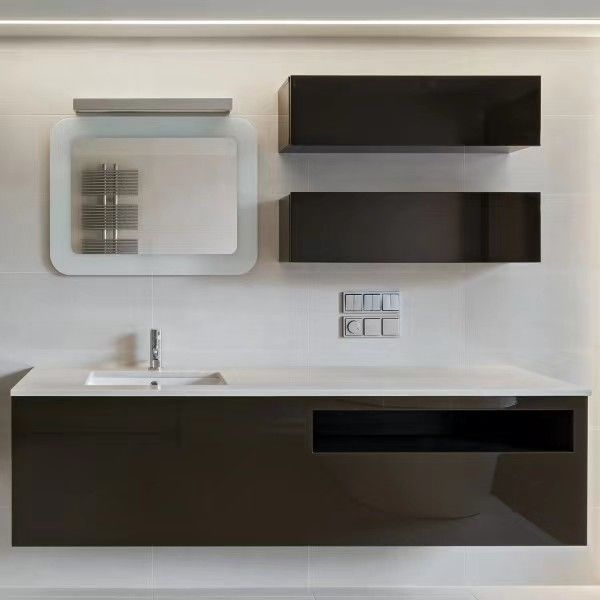 Σύγχρονο ντουλάπι αποθήκευσης και μπάνιο Vanity Light Combo με καθρέφτη από YALIG Design