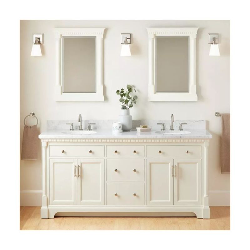 YALIG Cabinet Shaker Fluted Panel Quartz Countertop Bathroom Vanity για 38-46 σε πλάτος