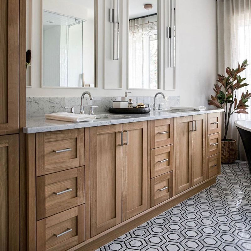 YALIG Cabinet Shaker Fluted Panel Quartz Countertop Bathroom Vanity για 38-46 σε πλάτος