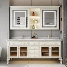 YALIG Cabinet Shaker Fluted Panel Quartz Countertop Bathroom Vanity για 38-46 σε πλάτος
