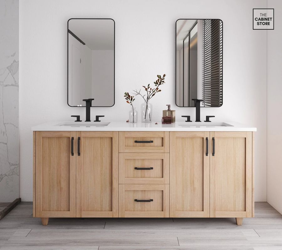 YALIG Cabinet Shaker Fluted Panel Quartz Countertop Bathroom Vanity για 38-46 σε πλάτος