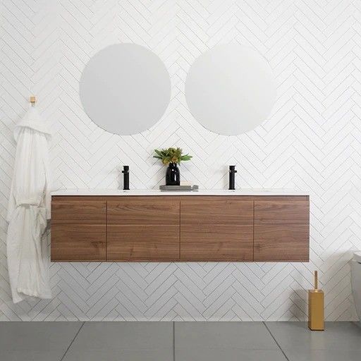 38-46 σε πλάτος YALIG Χωρίς πλαίσιο Melamine ντουλάπι με καθρέφτη λάμπα Undermount Μαρμάρινο counter